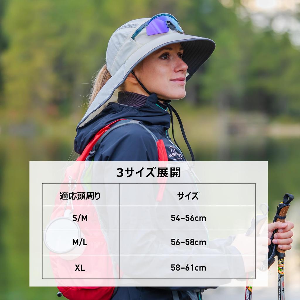 Safari Hat for Adventure Boonie Fishing UV Military Sun Sunshade Chin Wide UV Protection XL [TOP-EX] Women, Hat, Foldable, Ponytail, Hat, Hat,