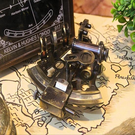 Brass Sextant Navigational Tool for Astronomy and Marine Navigation Maritime Nautical Sextant  Marine