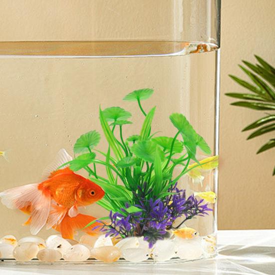 Artificial Aquatic Plants Fade-resistant Simulation Plastic Hydroponic Grass Vibrant Aquarium Landscape Decor for Fish Reptile Tanks