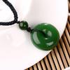 Hetian Jasper Ping'an Kou Green Jade Unisex Pendant