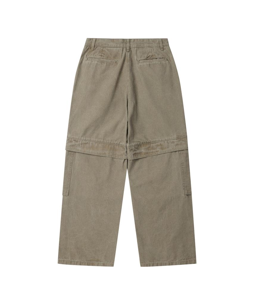 Keoseuuteommellou Beige Oxford Cotton Cargo Pants_Cwpam25392Bex