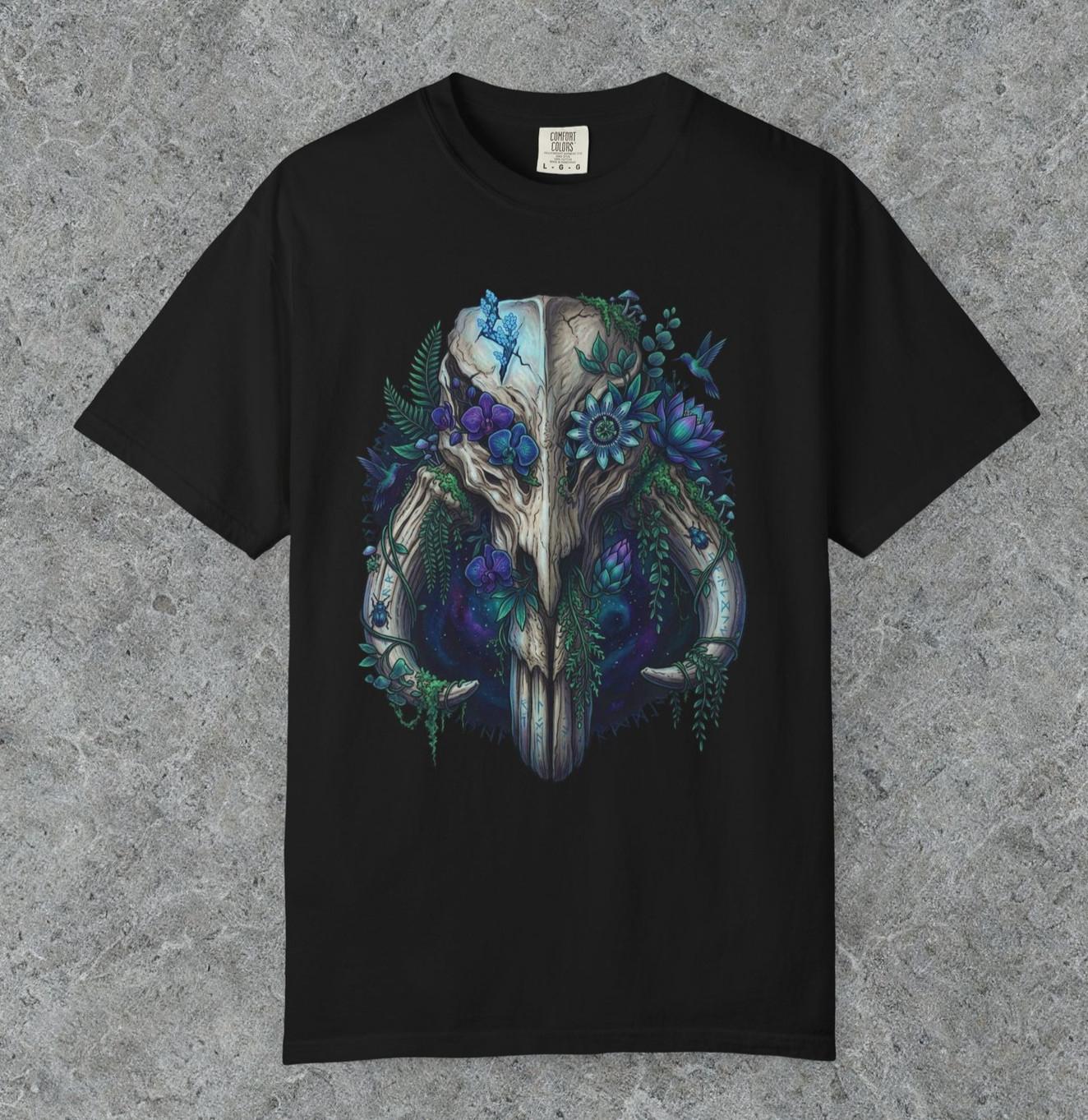Mythosaur Flowers Shirt, mandalorian shirt, boba fett tshirt, star wars bo katan S