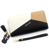 New Women's Korean Style PU Patchwork Long Wallet - Color Block Zipper Coin Purse & Mobile Phone Holder