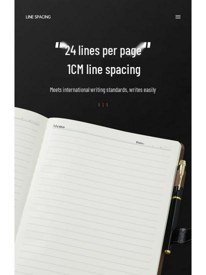 A4 Business Leather Hardcover Notebook - Large & Extra Thick Retro Meeting Record Book