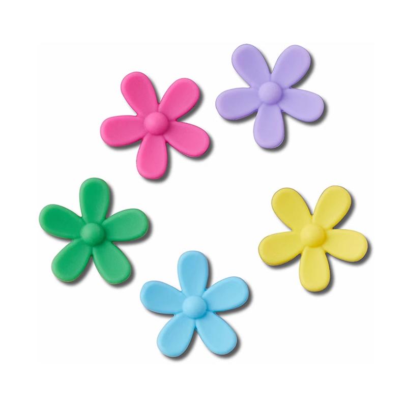 Crocs Flower Shape Five-Piece Set PVC Shoe Accessories Women's Multicolor