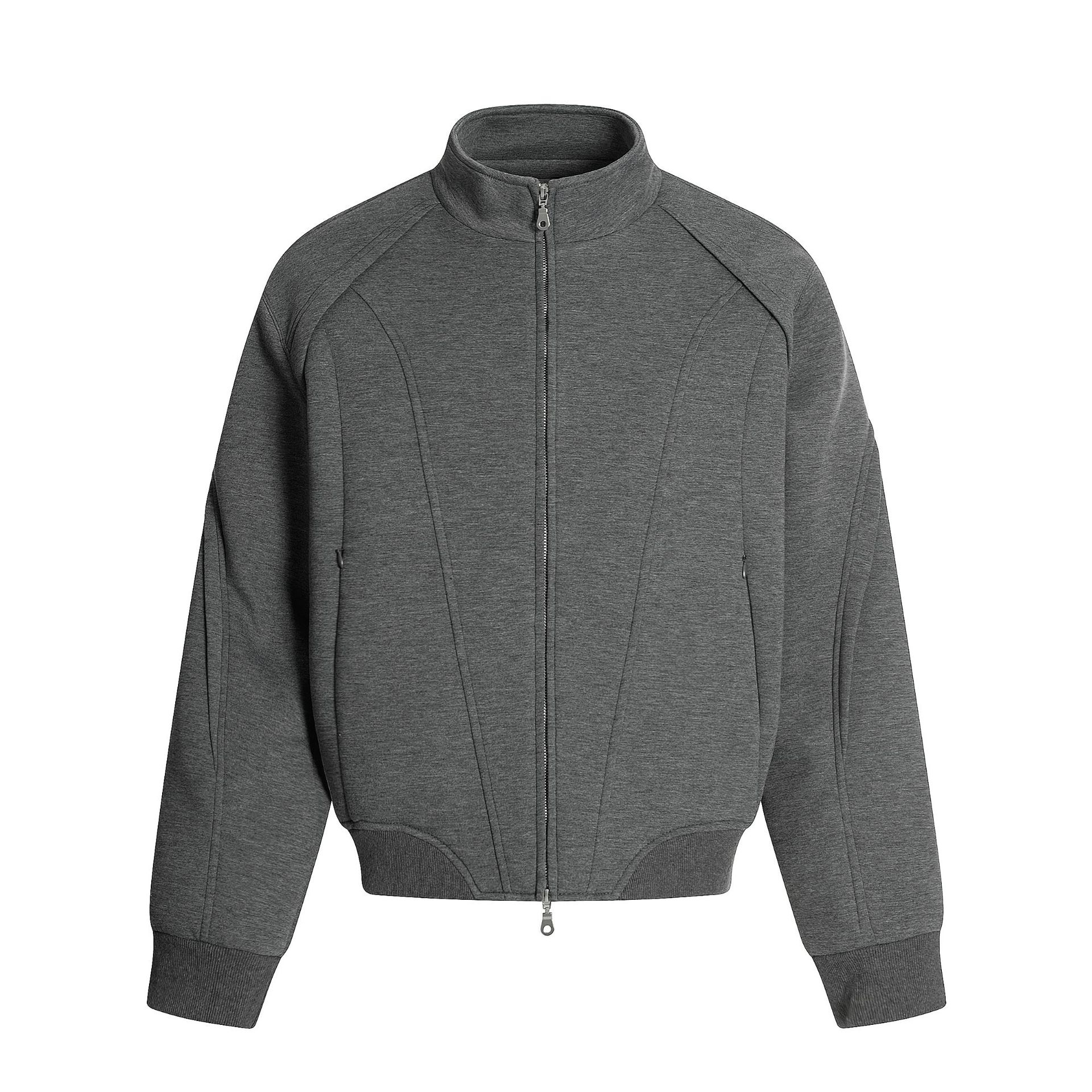 Men s spring new American retro sports jacket deconstruction locomotive style cardigan zipper sweater S темно-серого