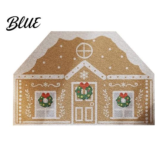 Festive Floor Mat Vintage Living House Dirt Rug Gingerbread Christmas Entrance Scrubber Washable Space Holiday