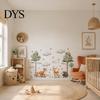 Gentle Healing Style Wall Decor Watercolor Forest Animals Stickers, Cute Fox Deer Hedgehog PVC Waterproof Decals, Low Saturation Cartoon Stickers Peel