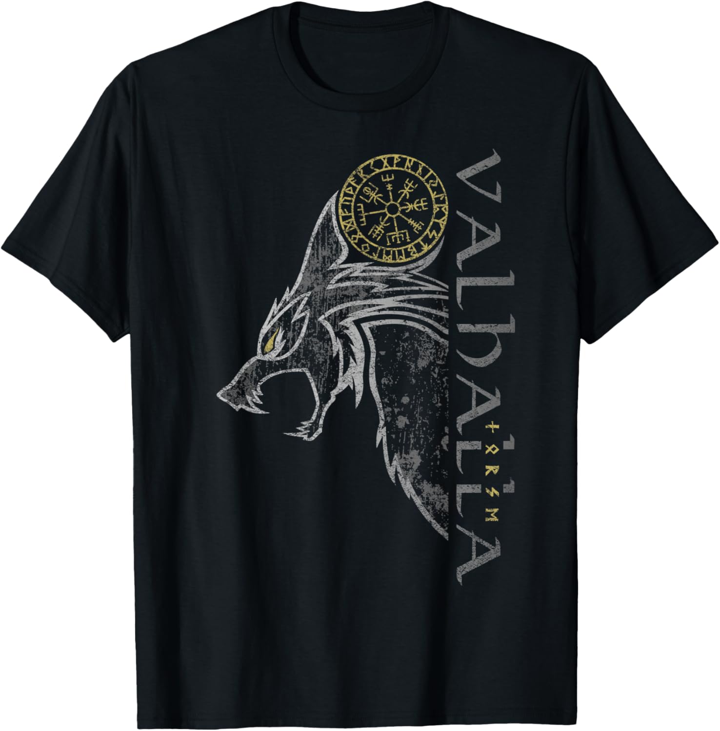 

Norse Paganism Compass Vegvisir Rune Wolf Valhalla TShirt 100 Cotton ONeck Short Sleeve Summer Casual Mens Tshirt Streetwear S
