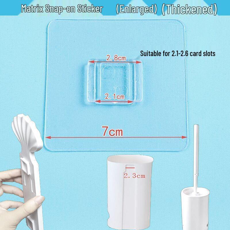 Multi-layer Adhesive Wall-Mount Storage Rack with Transparent Hooks for Bathroom