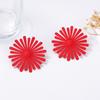 European and American simple, fashionable, exaggerated metal lacquered red flower stud earrings are versatile daily commuting earrings