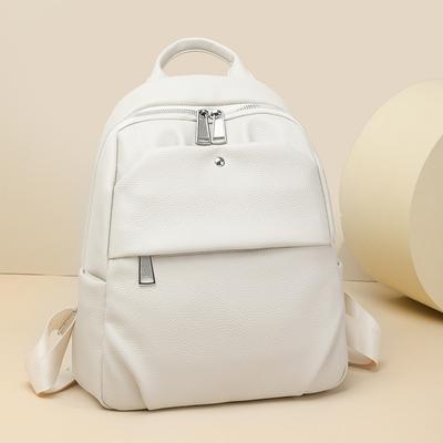 Zaino da donna nuovo zaino per il tempo libero all'aperto colore unito grande capacità zaino dalla texture semplice piccolo zaino