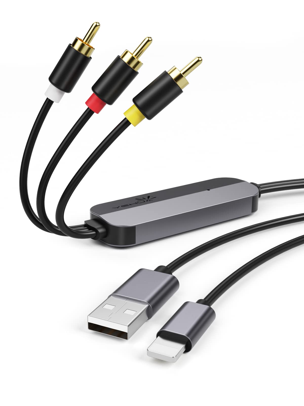 

Lightning to RCA Conversion Cable iPhone RCA Cable Conversion Cable 3 Color Cable Lightning AV Composite Lightning RCA Conversion Audio Cable 3RCA Pin