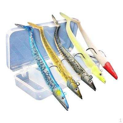 Fishing for Bass, Soft Lure Swims with Hooks, Silicone Artificial Saltwater and