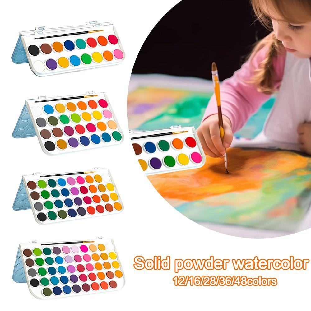 12/16/28/36/48 Colors With Water Brush Pen Watercolor Paint Set  Drawing Art Paint Supplies