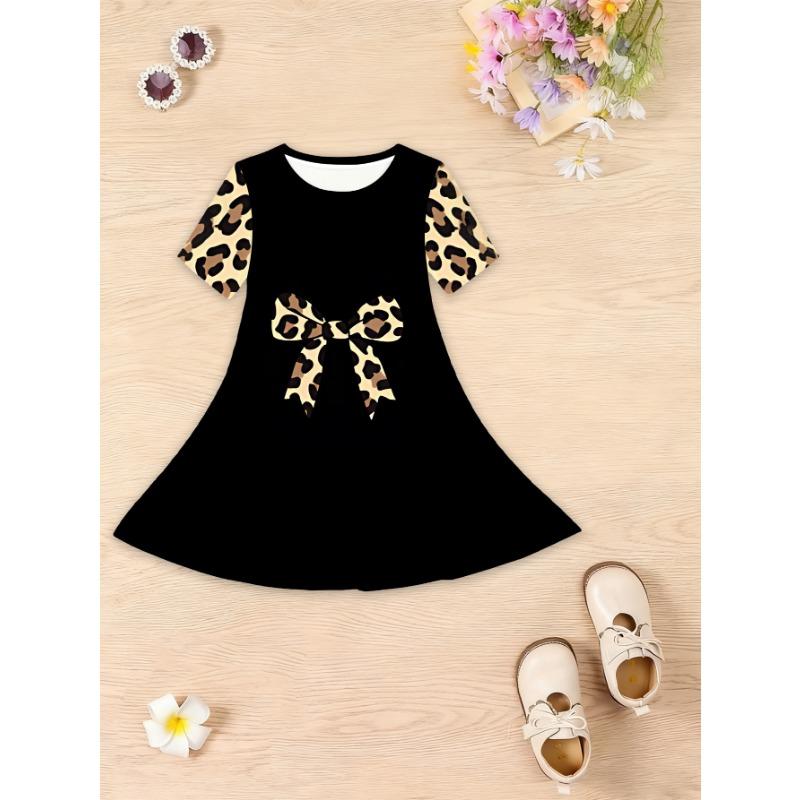 

Girls Princess Dress with Short Sleeves & Oversized - Lightweight Spring Summer Dress, 110