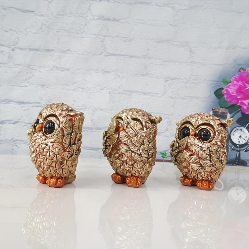 3pcs of Cute European-Style Owl Decorations for The Living Room Office Desk And Home Decor