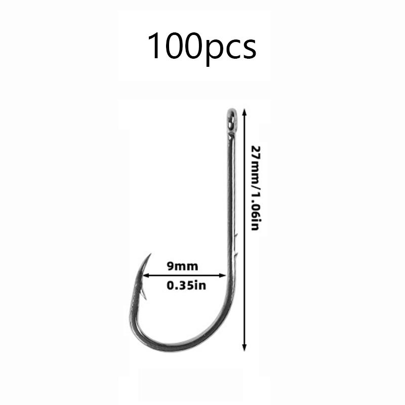 100Pcs Double Back Barbed Fishhook There Are Barbs And Crooked Mouth Hooks Sea Fishing Hook