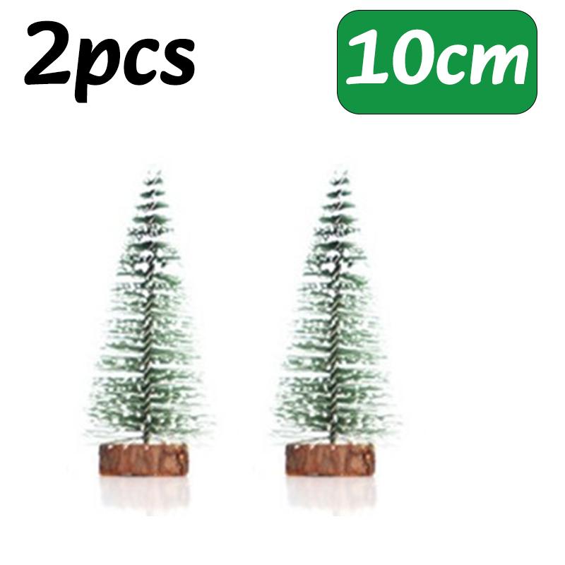 1/2/4PC Mini Christmas Tree Decor with Snow Covered Pine Winter Snow Ornaments Trees Xmas Party Home Party Tabletop Decoration