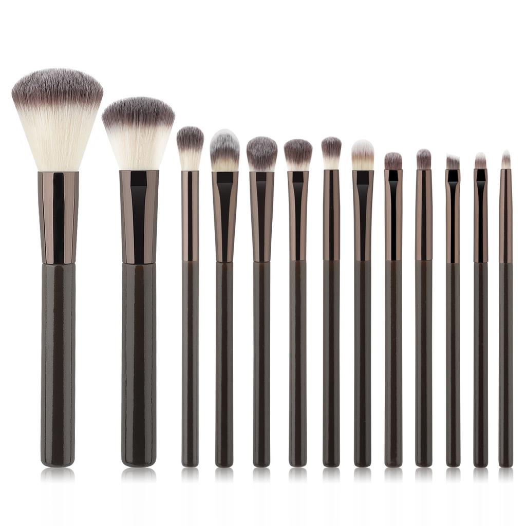 13 Coffee Makeup Brush Sets, Soft-bristled Concealer Brush, Lip Brush, Eyeshadow Brush, Loose Powder Brush, Detail Brush, Makeup Tool.