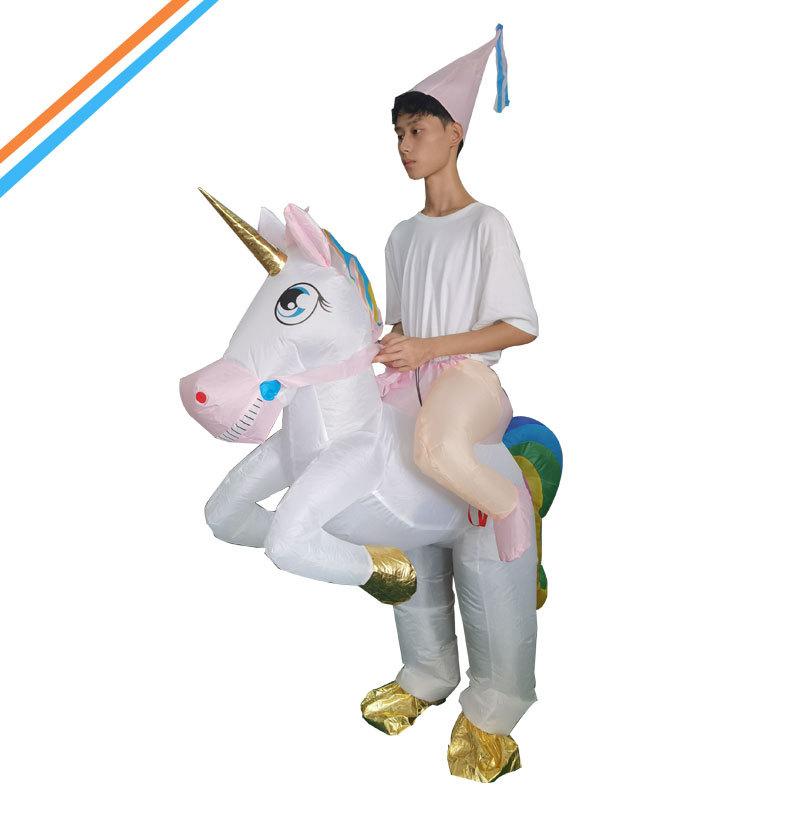 Colorful Unicorn Inflatable Clothing Pegasus Mount Cartoon Doll Clothing Internet Celebrity Christmas Explosion Event Party