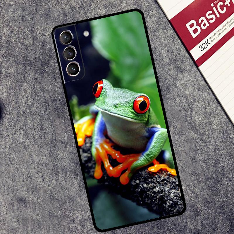Green Frog Wildlife Case For Samsung Galaxy S26 S25 Ultra S20 S21 S22 S23 S24 Ultra S10 Plus S25 FE Cover Coque