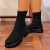 Fashion Spring/Autumn 2025 Women's Shoes Stretch Boots Plus Size Flyweave Booties