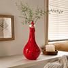Chicken Flower Vessel with Rounded Body, Contrasting Dot Pattern, and Long Neck for Faux Florals, Office Desks, and Studies
