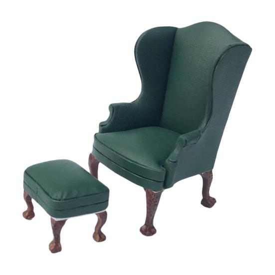 

Кукольный диван Высокая имитация Декорация Деревянный кукольный домик Деревянный диван Детский подарок для ролевых игр A зелёный