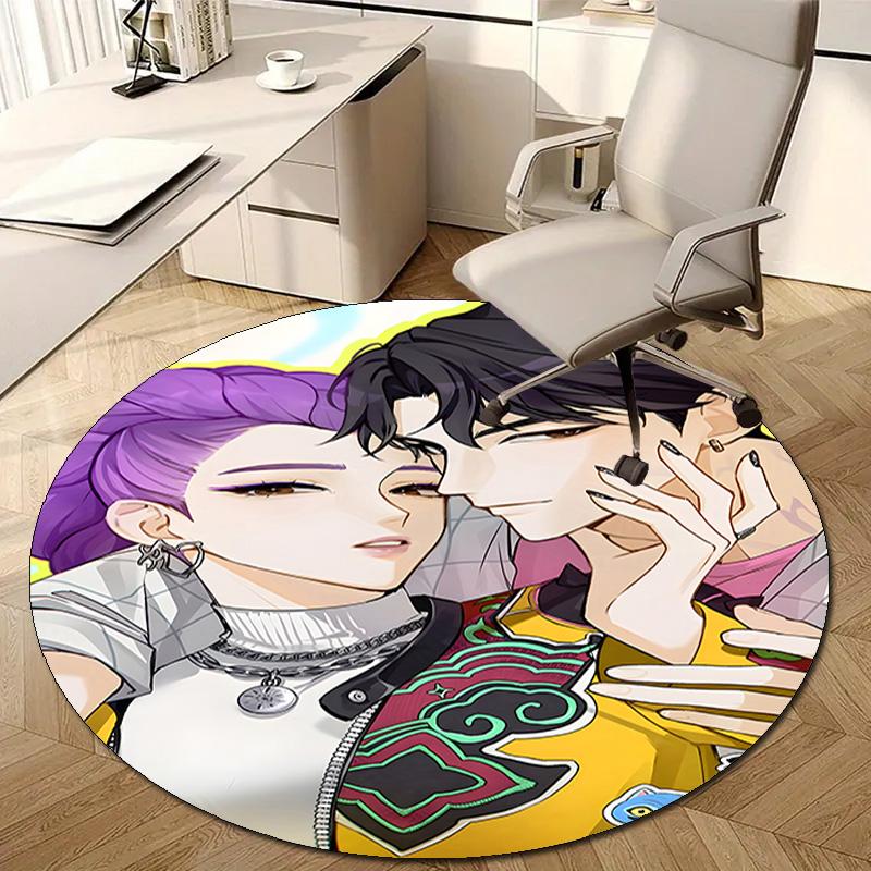 1pc KPop Demon Hunters19 Design Printed Area Round Carpet for Bedroom Living Room Home Decor Rugs Mat Non Slip Mat Rug for Bedside