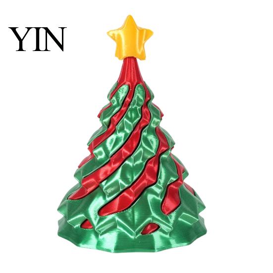 Christmas Stocking Stuffers 3D Printed Spiral Tree, Golden Star Topper Tree Fidget Shape Toys Toy, Cone Desk Decor for Anxiety Stress Relief Portable
