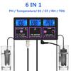 Digitaler 6-in-1 PH/TEMP/EC/CF/RH/TDS Detektor Wasserqualitätsprüfer Monitor für Schwimmbad Spa Hydrokultur