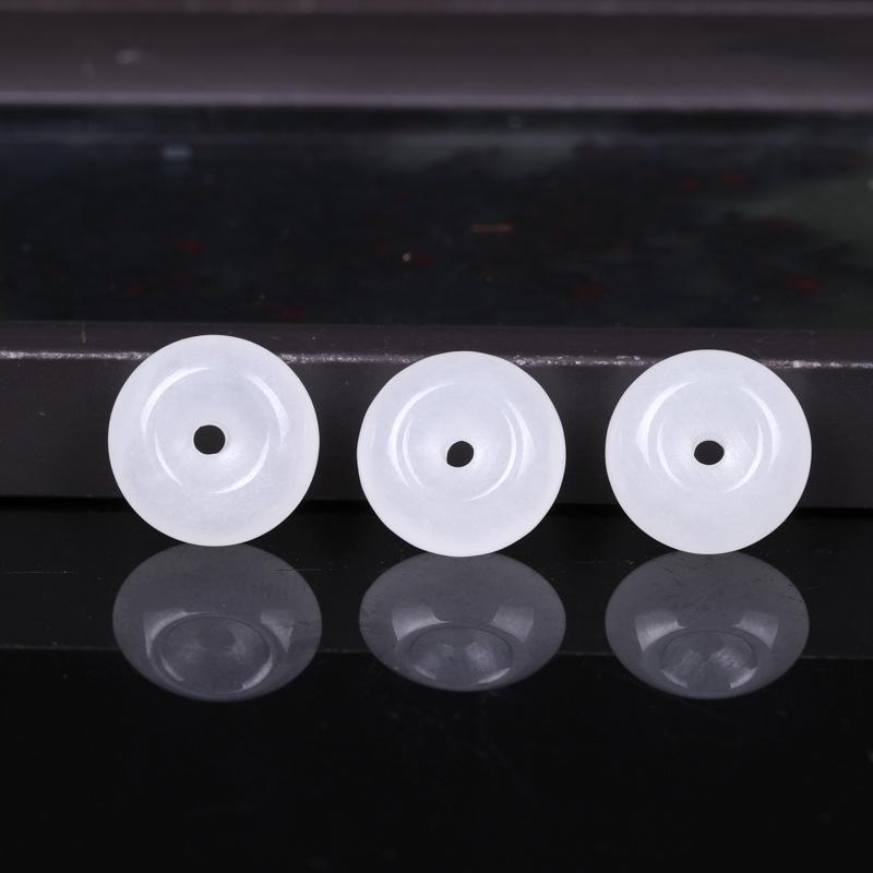 Dongling White Jade Safety Buckle Pendant - Gold Silk Jade DIY Accessory