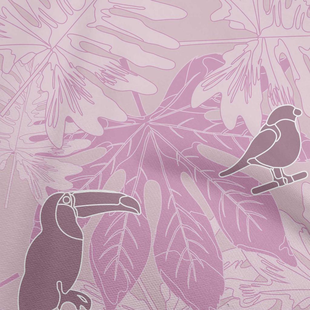 oneOone Cotton Flex Light Green Fabric Tropical Birds With Leaves Fabric For Sewing Printed Craft Fabric By The Yard 40 Inch