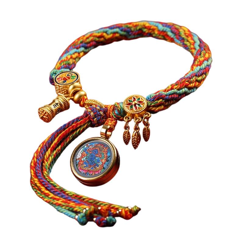 Tibetan Zodiac Guardian Bracelet: Handmade Woven Buddha Hand Rope for Women