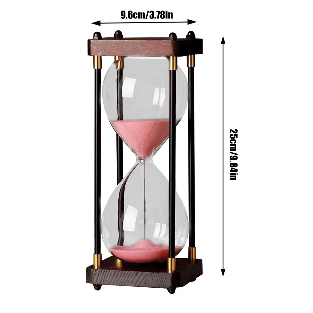 Retro hourglass ornaments 60 minutes time hourglass timer High quality borosilicate glass Desk Decor for Games Classroom розовый