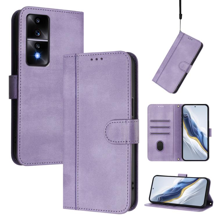 Linien-Spleißschnalle Retro Leder Handyhülle