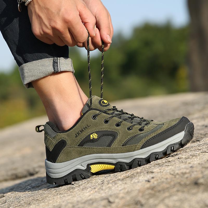 Outdoor shoes breathable men's shoes autumn green trend fashion warm low-top hiking shoes