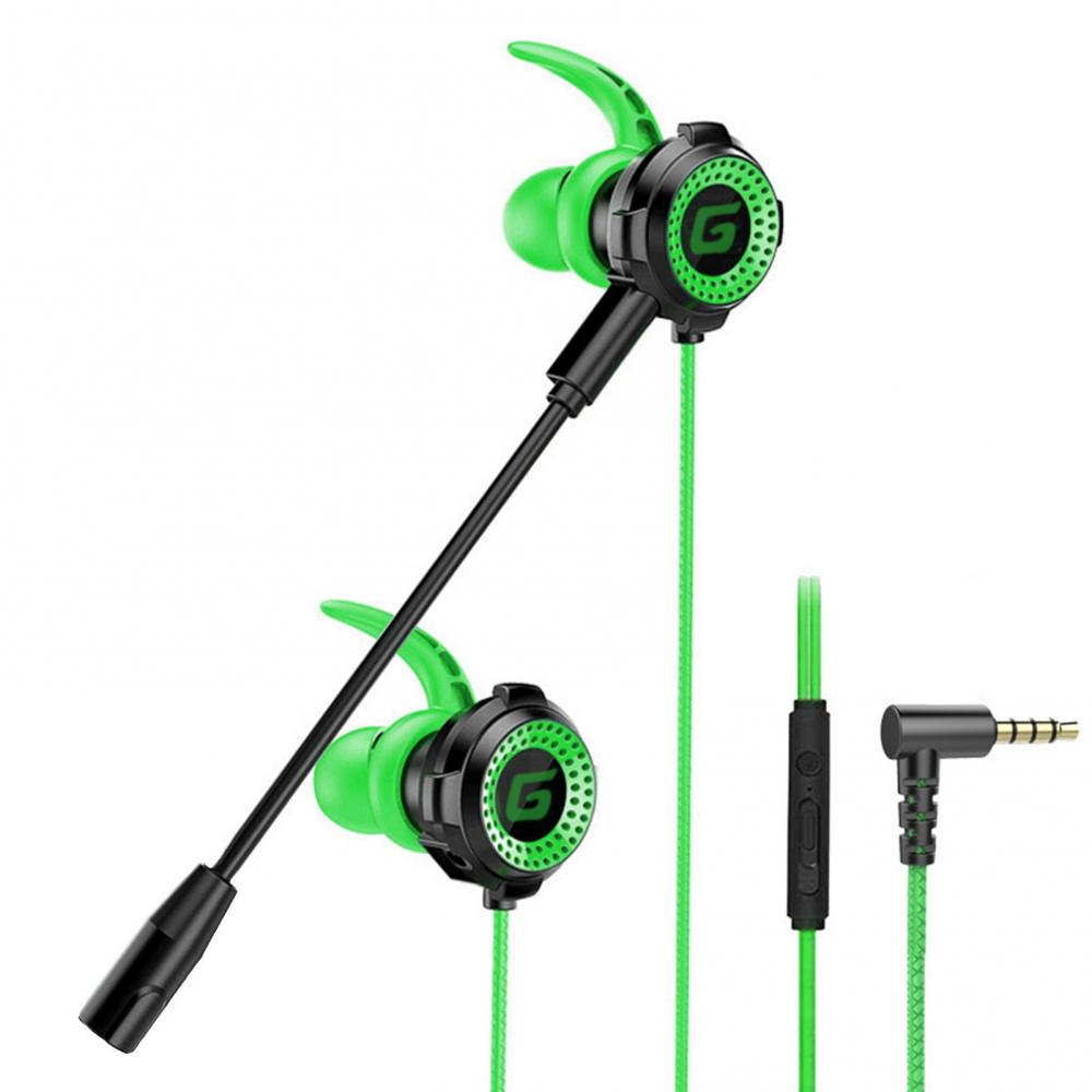 

Magnetic 3.5mm G11-A Universal Wired In-Ear Gaming Earphones with Microphone Music earphones for Phones PC зелений