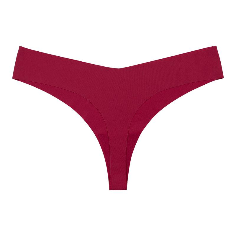 European and American large-size underwear one-piece seamless nude feeling sexy low-waist breathable quick-drying thong female tback