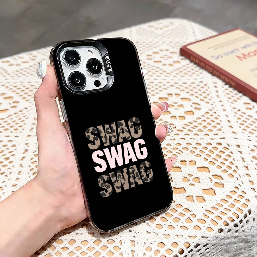 l-Leopard Print s-SWAG Phone Case For iPhone 17,16,15,14,13,12,11 Plus,Pro Max,XS,Colored silver phone case iPhone17PRO