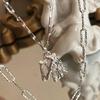 Korean Style Sparkly Retro Letter Necklace – Creative Layered Clavicle Chain for Women