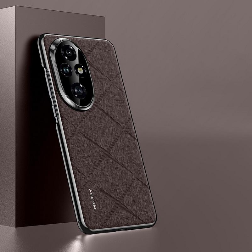 Plain Leather + Camera Lens Protection Case For Honor 200 Pro Honor200 Honor 300 Pro Hard Slim Good Texture Cover