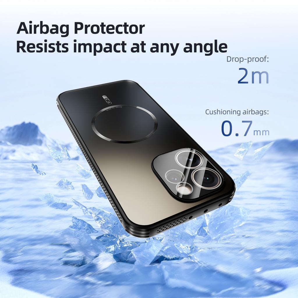 ABEEL Для Oppo Reno15 Pro 5G (Глобальний)/Reno15 5G (Китай) Магнітний чохол TPU PC Охолоджуючий Матовий Задній чохол для телефону з плівкою для камери