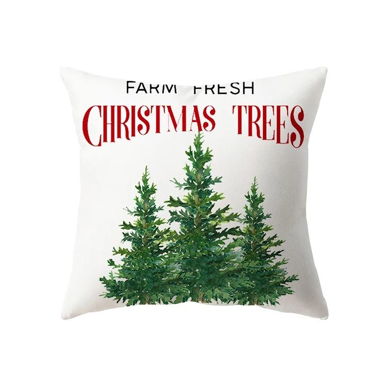 Christmas Decoration Theme Cartoon Print Pattern Cushion Cover For Home Living Room Sofa Pillow Cover