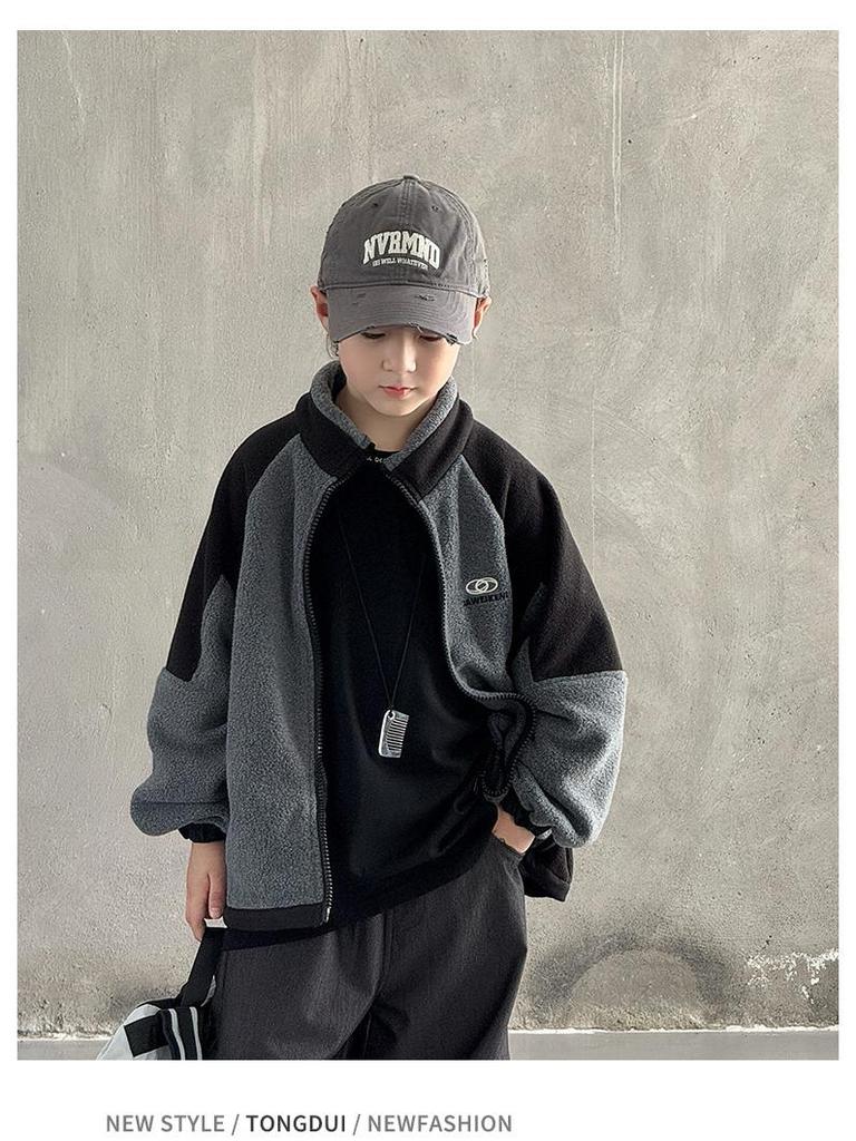Boys' 2025 Fleece-Lined Waterproof Windproof Autumn/Winter Jacket