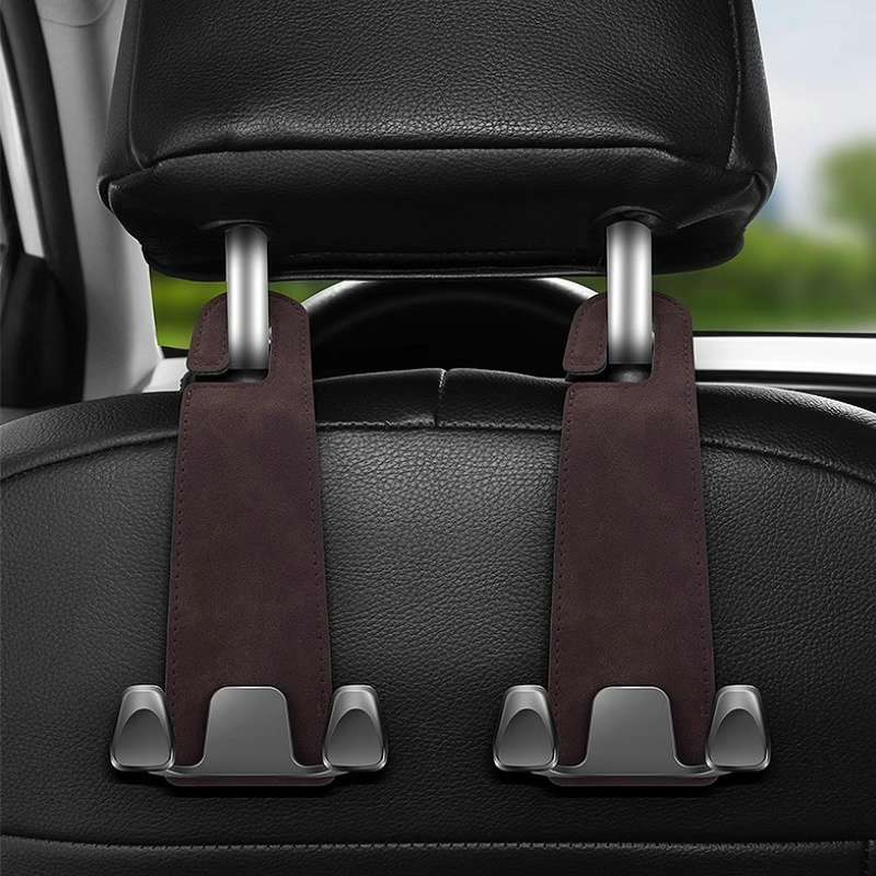 Car Seat Headrest Hook Universal Hidden Car Hook Suede Metal Hanging Hooks Interior Seat Back Hanger Hook Accessories