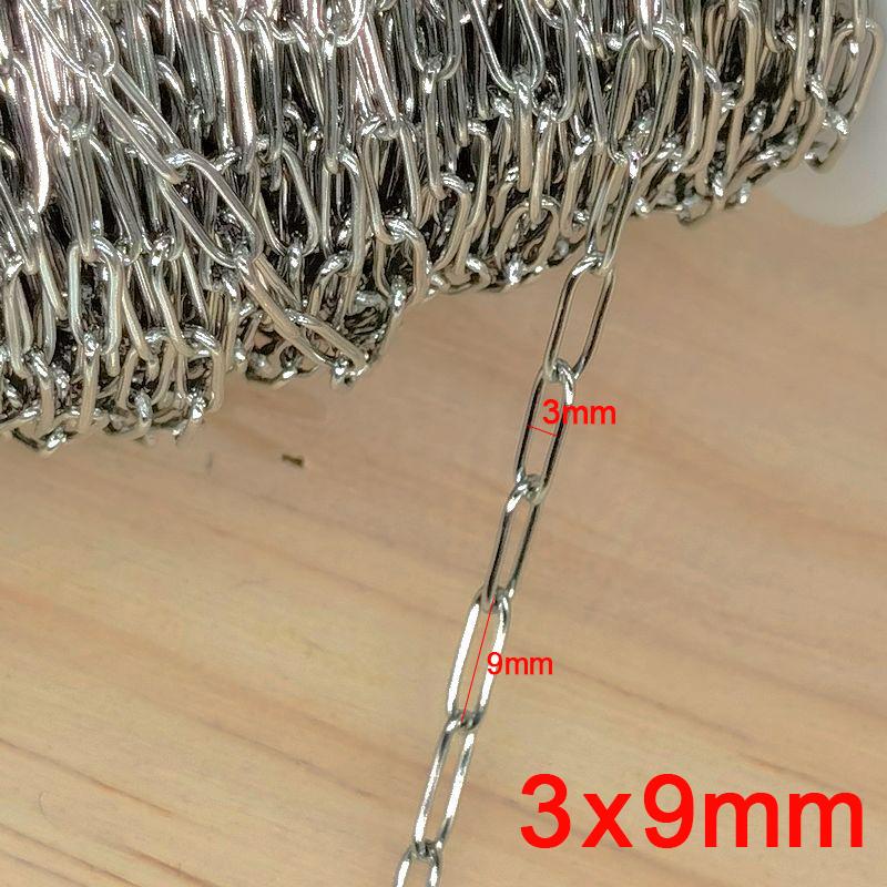 2 meters Stainless Steel Rolo Bulk Chains Cable Link Chain for Neckalce Bracelet Jewelry Making DIY Accessories Wholesale