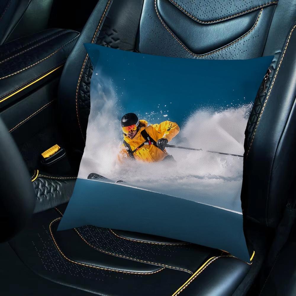 Natural Scenery Snow Outdoor Pillow Case For Car Sofa Decorative Home Double-sided Print Plush Square Throw Pillow Cushion Cover