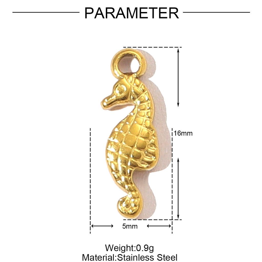 5pcs/Lot French Retro Stainless Steel Seahorse Starfish DIY Charms Women Turtle Elephant Dolphin Necklace Pendant Animal Jewelry